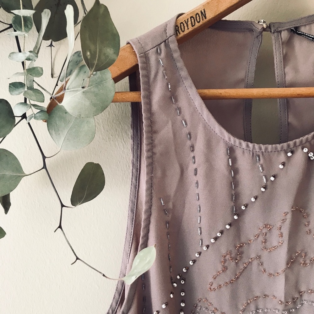 BKE Beaded Blush Tank